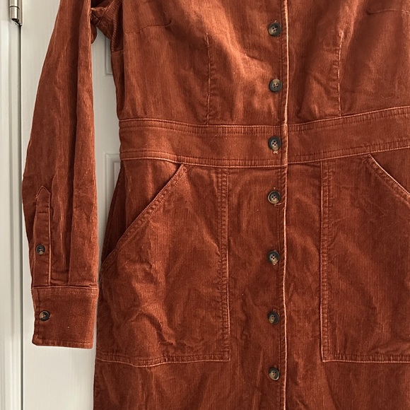 Boden Brown Amanda Cotton Cord Short Dress Women’s 6 Petite Utility Casual - Picture 5 of 13